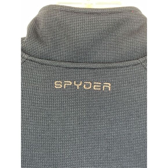 Spyder Men's Colorblock Mock Neck 1/4 Zip Pullover Sweater Blue Gray Size Large - Picture 8 of 8